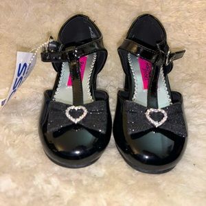 Toddler Black Patent Leather Dress Shoes with heels